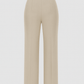 Beige High - Waist Classic Trousers - Hushy Wear