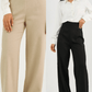Beige High - Waist Classic Trousers - Hushy Wear