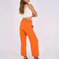 Belted Wide Leg Pants - Orange - Hushy Wear