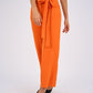 Belted Wide Leg Pants - Orange - Hushy Wear