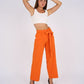 Belted Wide Leg Pants - Orange - Hushy Wear