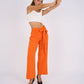 Belted Wide Leg Pants - Orange - Hushy Wear