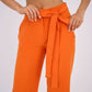 Belted Wide Leg Pants - Orange - Hushy Wear