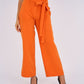Belted Wide Leg Pants - Orange - Hushy Wear