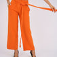 Belted Wide Leg Pants - Orange - Hushy Wear