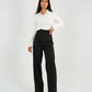 Black High - Waist Classic Trousers - Hushy Wear