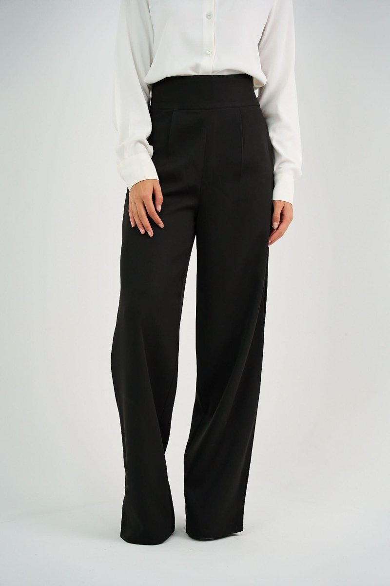 Black High - Waist Classic Trousers - Hushy Wear