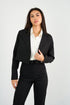 Black Tailored Cropped Blazer - Hushy Wear