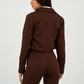 Brown Tailored Cropped Blazer - Hushy Wear