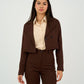 Brown Tailored Cropped Blazer - Hushy Wear
