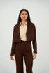 Brown Tailored Cropped Blazer - Hushy Wear