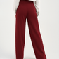 Burgandy High - Waist Classic Trousers - Hushy Wear