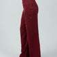 Burgandy High - Waist Classic Trousers - Hushy Wear
