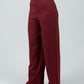 Burgandy High - Waist Classic Trousers - Hushy Wear