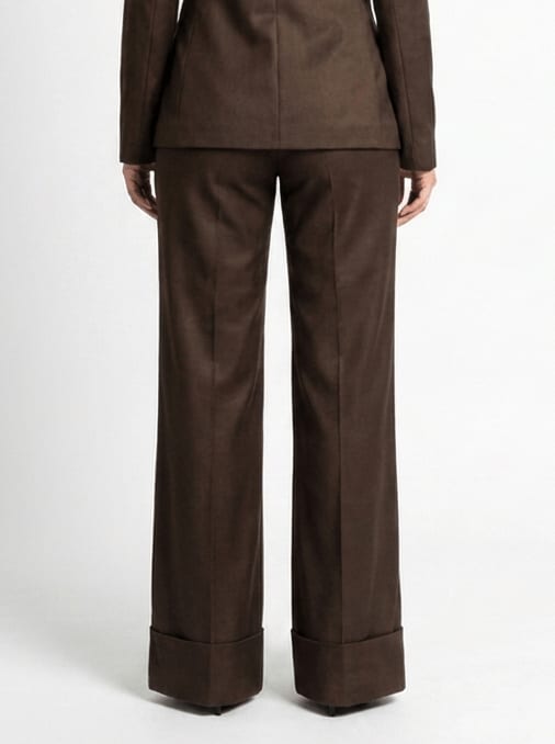 Elegant Wide-Leg Trousers – Brown