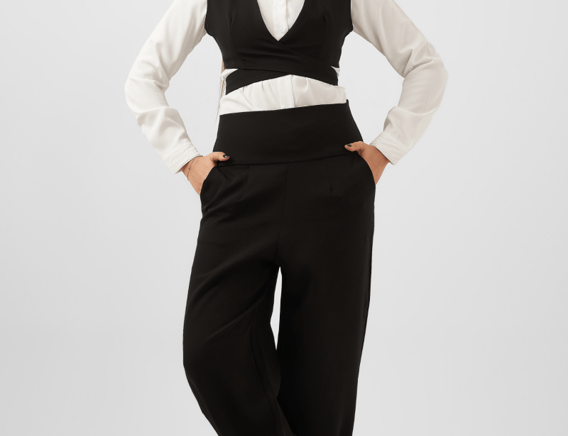 Crossover Wrap Cropped Vest – Black - Hushy Wear