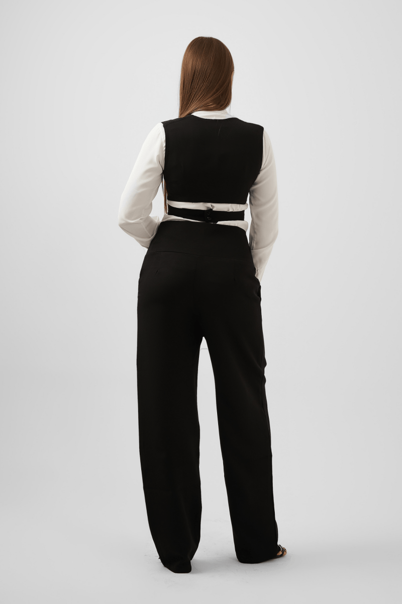 Crossover Wrap Cropped Vest – Black - Hushy Wear