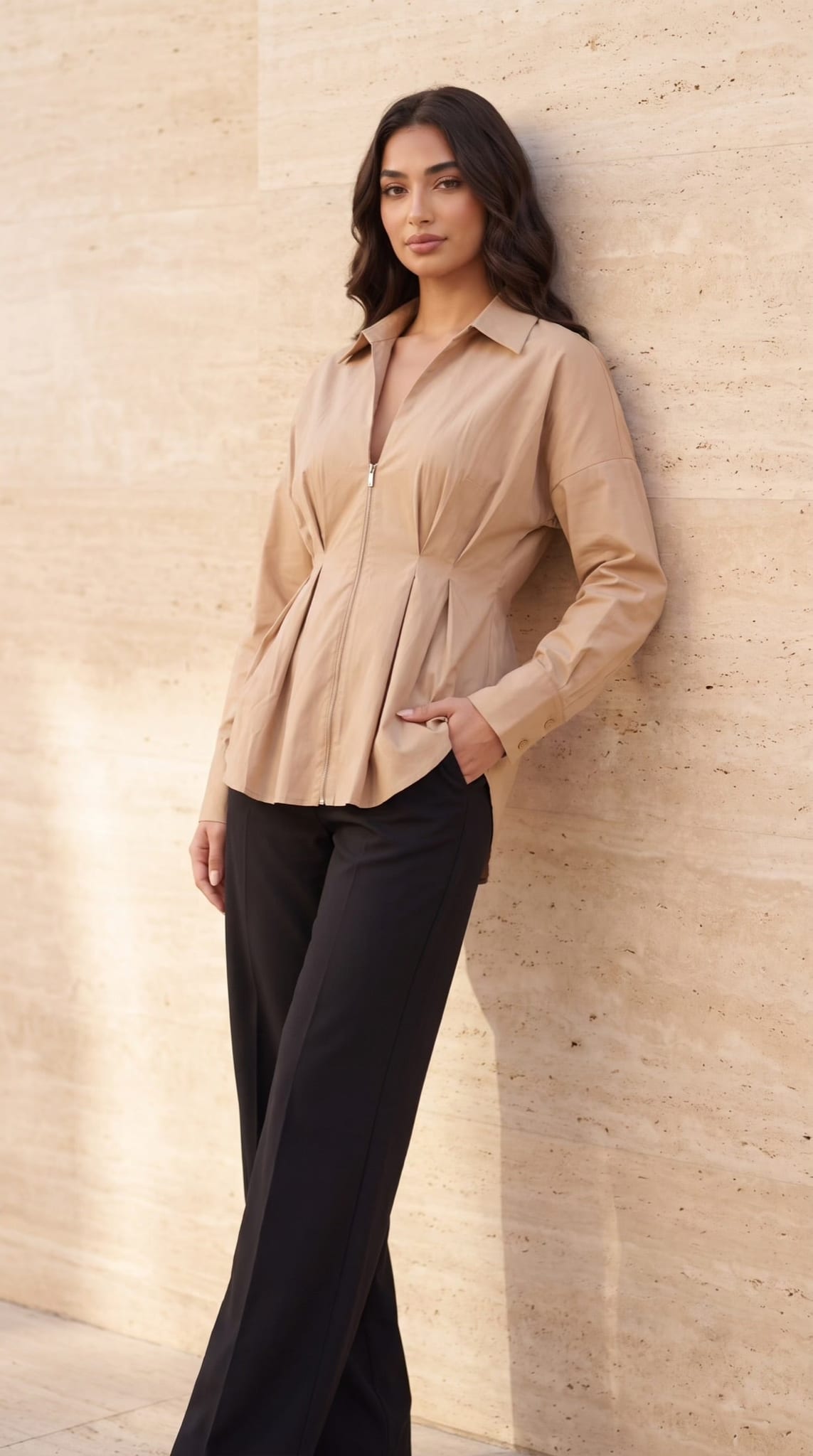 The Santorini Blouse – Beige
