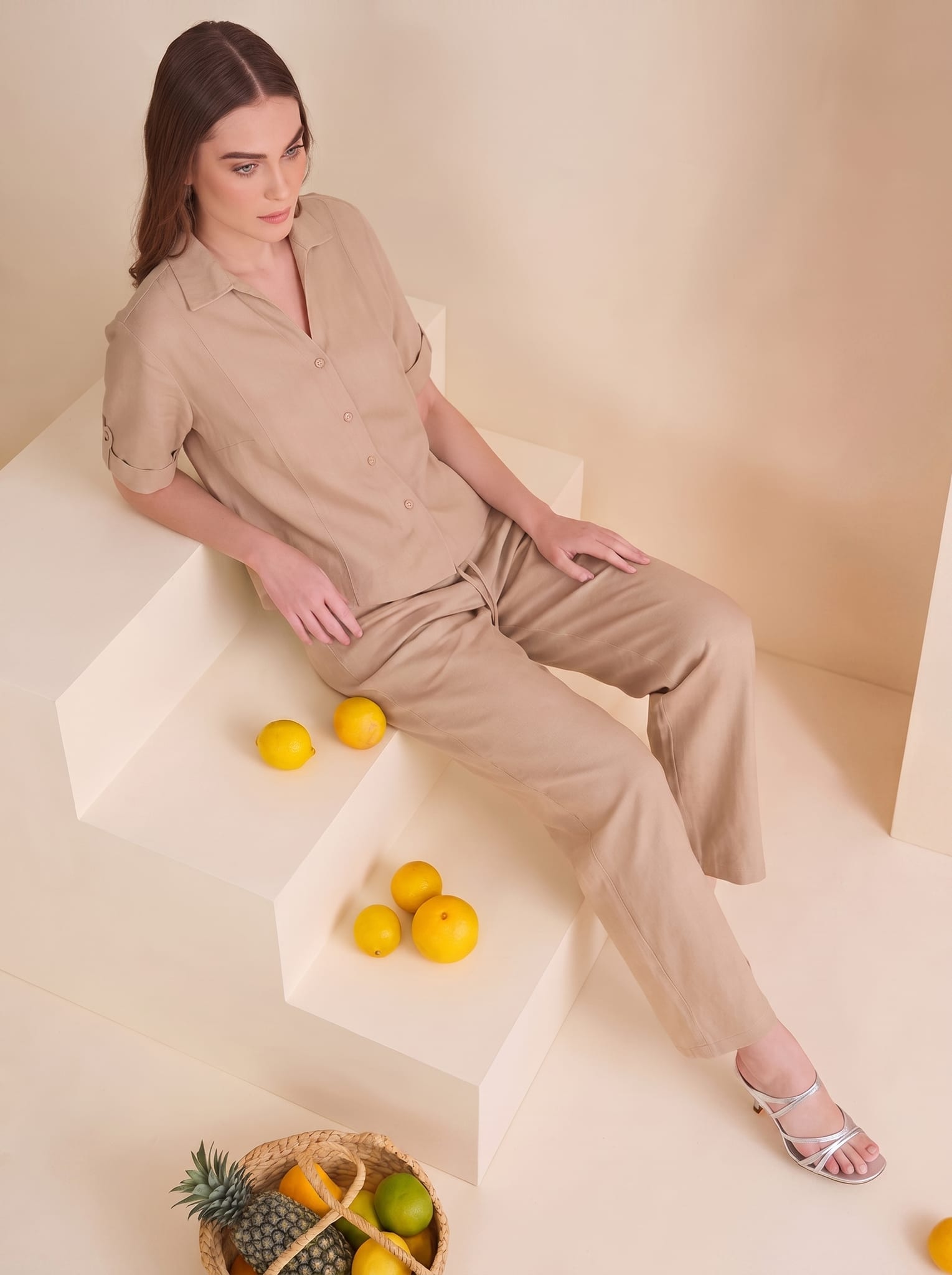 The Siena Linen Set - Beige