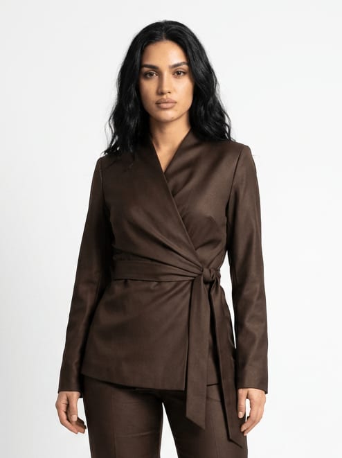 Kimono Premium Blazer - Brown