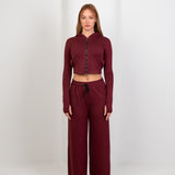 Double Zip Top – Burgundy - Hushy Wear