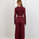 Double Zip Top – Burgundy - Hushy Wear