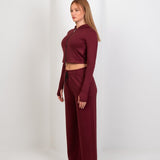 Double Zip Top – Burgundy - Hushy Wear