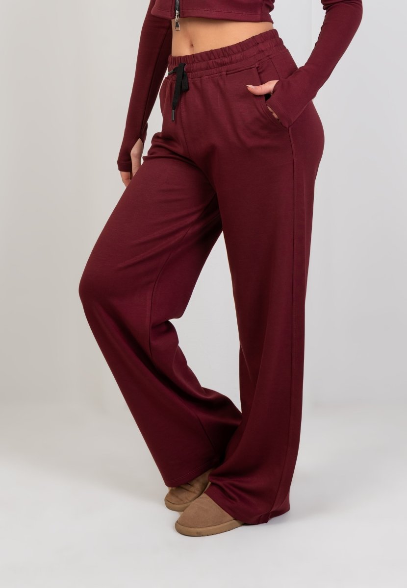 Double Zip Top – Burgundy - Hushy Wear