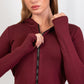 Double Zip Top – Burgundy - Hushy Wear