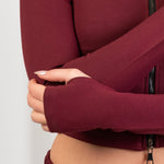 Double Zip Top – Burgundy - Hushy Wear