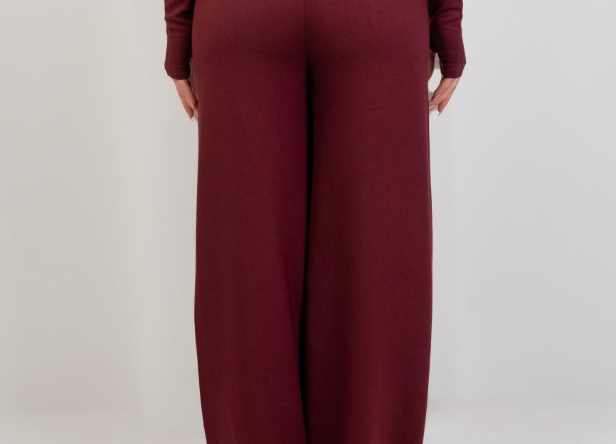 Double Zip Top – Burgundy - Hushy Wear