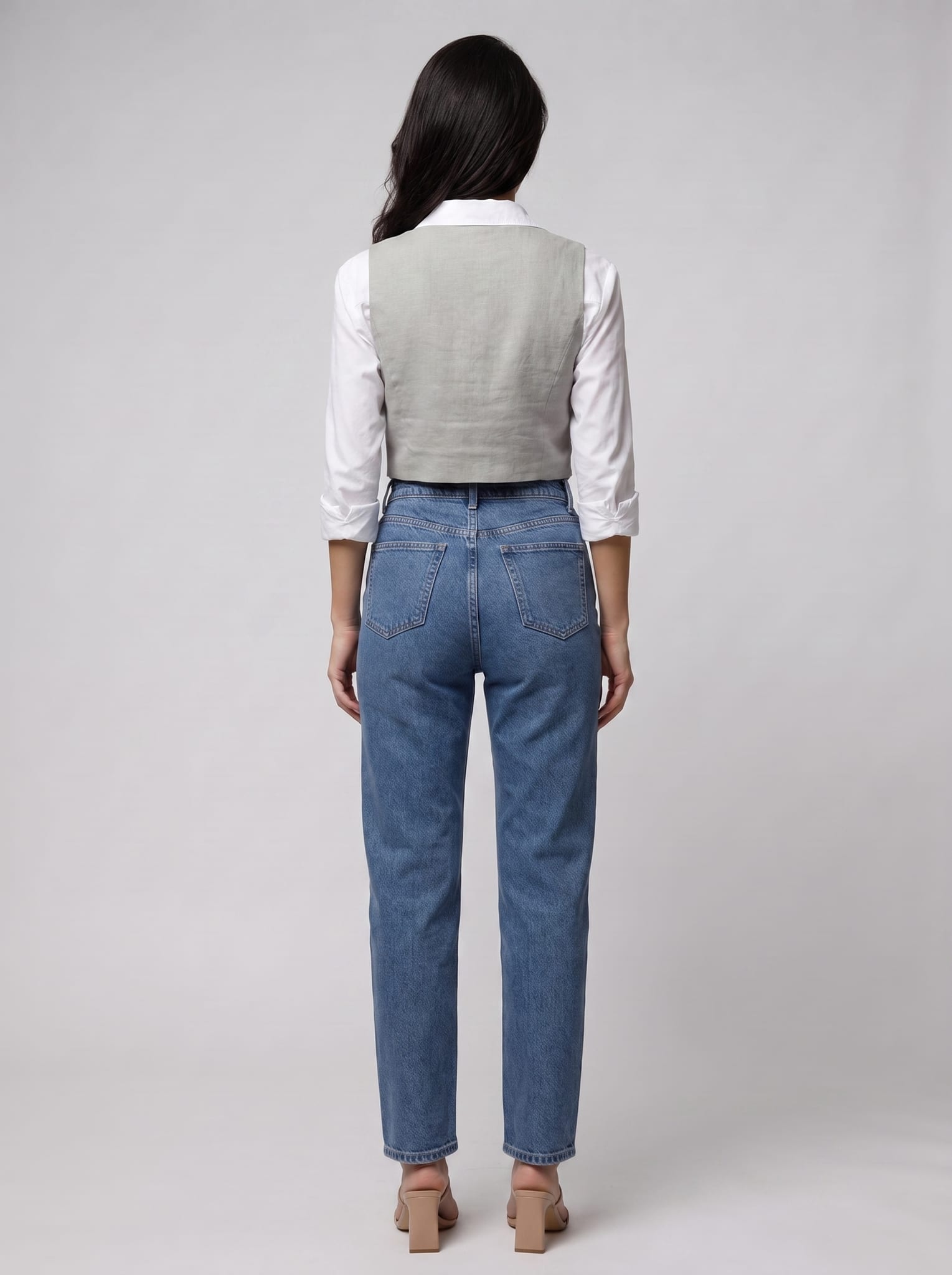Linen Vest Only- Gray