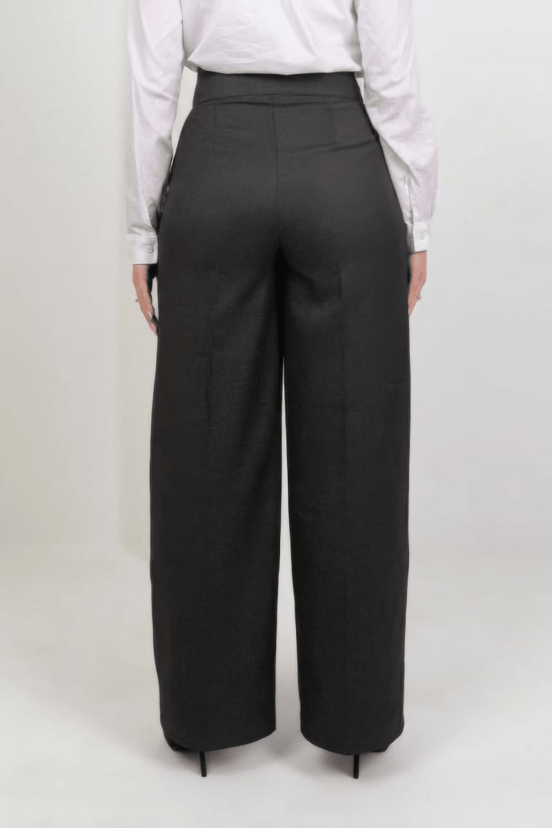Premium High Waist Trouser - Gray - Hushy Wear