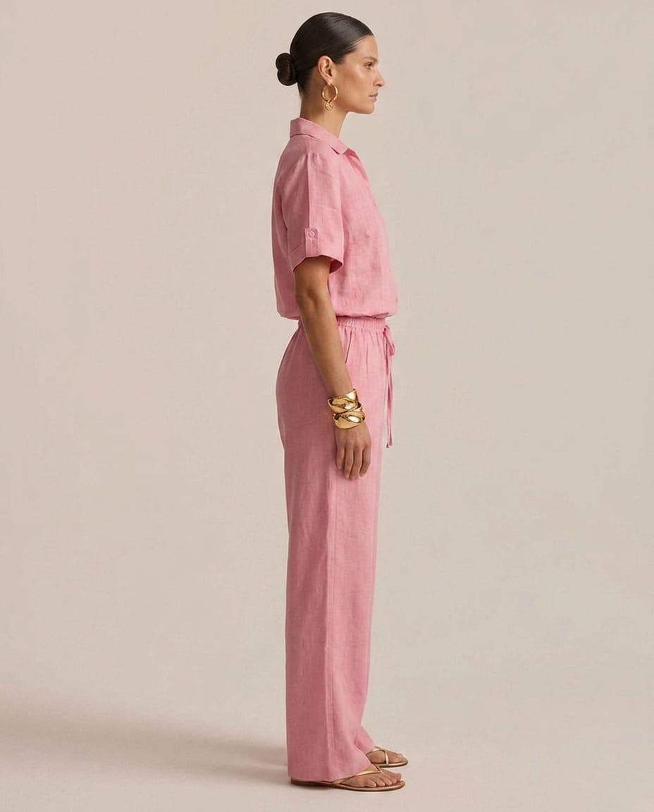 The Siena Linen Set - Pink