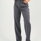 Gray Pleated Straight - Leg Trousers - Hushy Wear