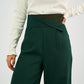 Green High - Waist Trousers with Side Flipped Waistband - Hushy Wear
