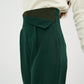 Green High - Waist Trousers with Side Flipped Waistband - Hushy Wear