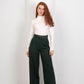 Green High - Waist Trousers with Side Flipped Waistband - Hushy Wear