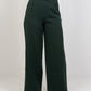 Green High - Waist Trousers with Side Flipped Waistband - Hushy Wear