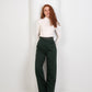 Green High - Waist Trousers with Side Flipped Waistband - Hushy Wear