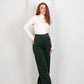 Green High - Waist Trousers with Side Flipped Waistband - Hushy Wear