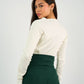 Green High - Waist Trousers with Side Flipped Waistband - Hushy Wear