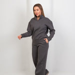 Half - Zip Lounge Top – Gray - Hushy Wear
