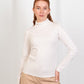 High - Neck Long Sleeve Top - White - Hushy Wear