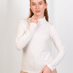 High - Neck Long Sleeve Top - White - Hushy Wear