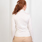 High - Neck Long Sleeve Top - White - Hushy Wear