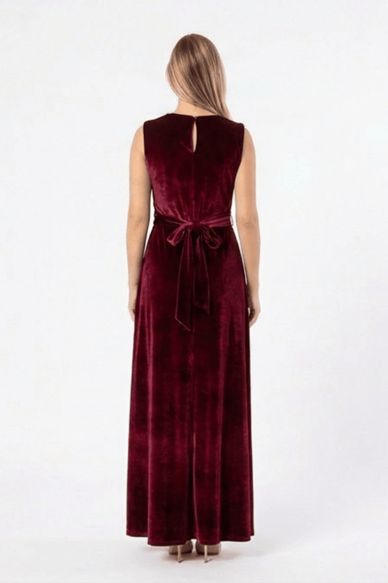 Hushy Velvet Dress - Burgundy - Hushy Wear