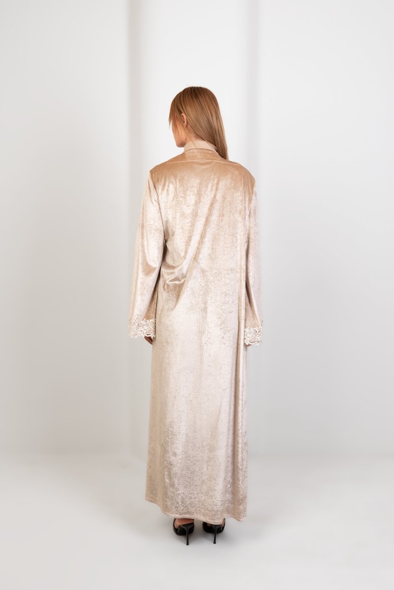 Hushy Velvet Kaftan - Beige - Hushy Wear