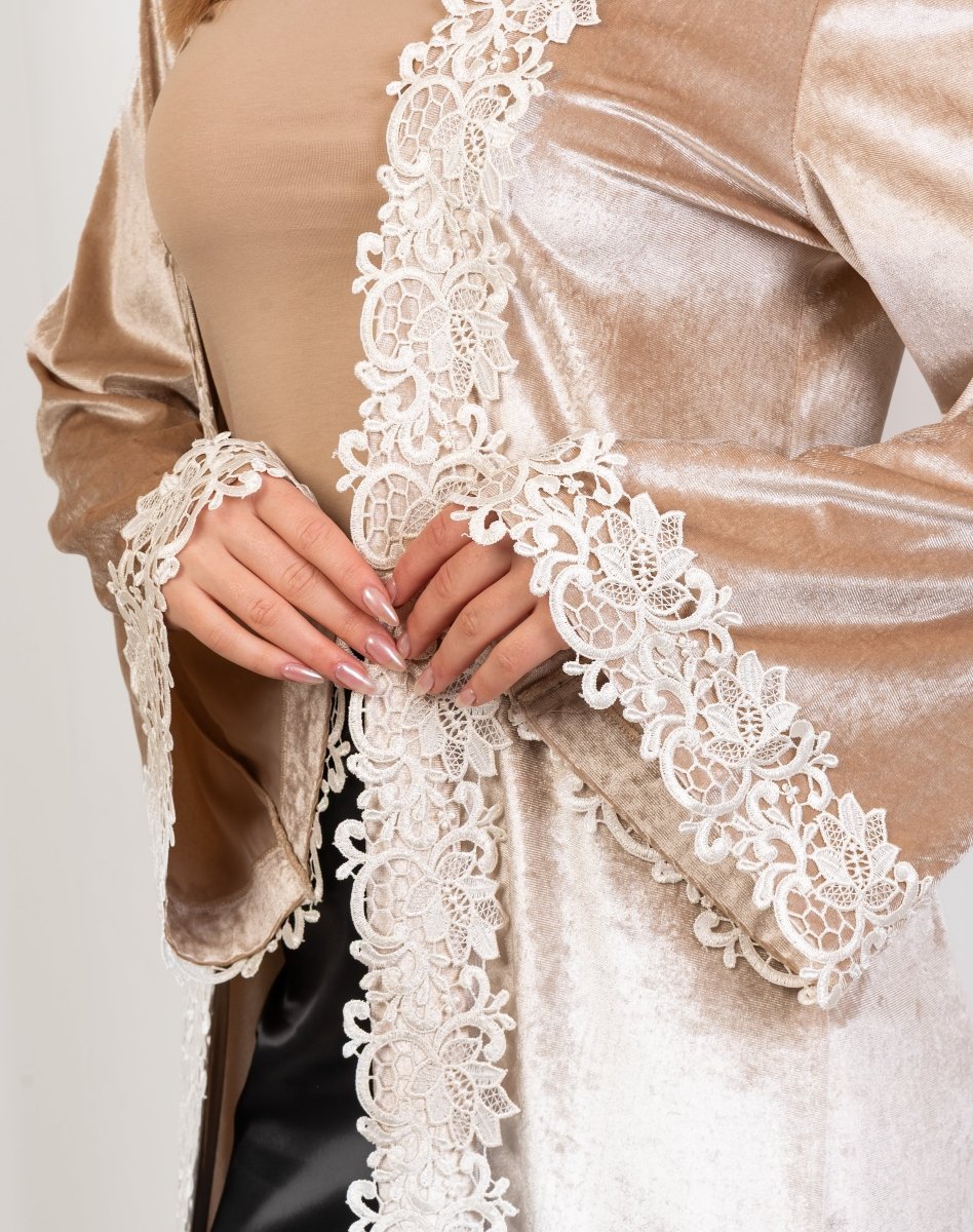 Hushy Velvet Kaftan - Beige - Hushy Wear