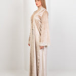 Hushy Velvet Kaftan - Beige - Hushy Wear